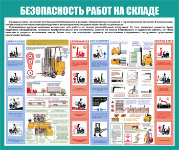 С67-2 Охрана труда при работе на складе. Погрузчики (1000х1200 мм, пластик ПВХ 3мм, Прямая печать на пластик) - Стенды - Охрана труда на складе - Магазин охраны труда ИЗО Стиль